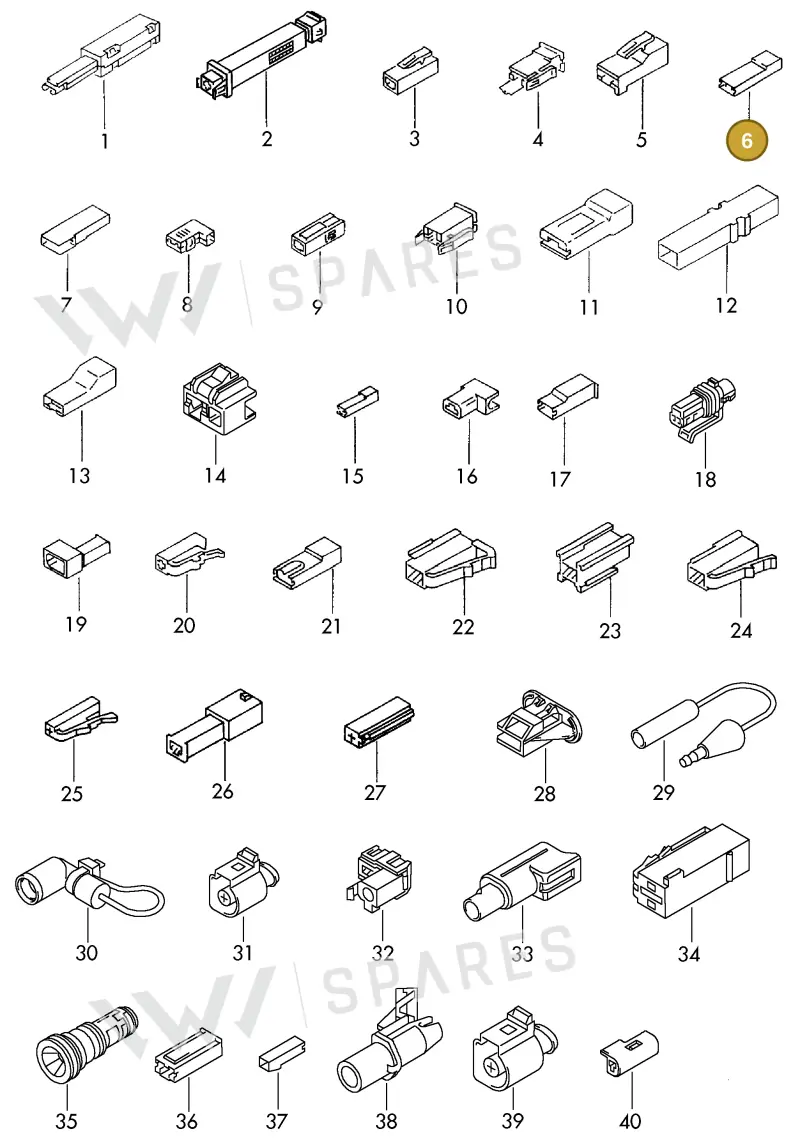 2E0971989E — Volkswagen 1J0 platform diagram 198970000, position 6