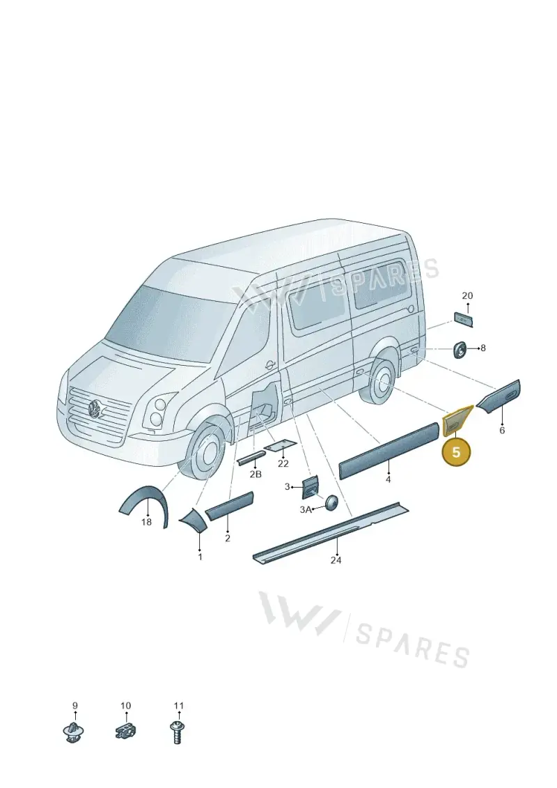 2E1853535CL — Volkswagen Crafter 35 panel (2011-2016) diagram 483853100, position 5