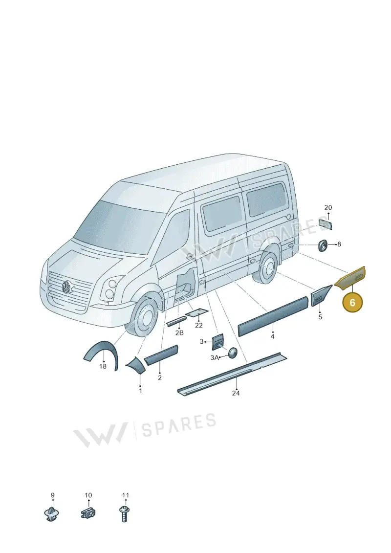 2E1853536BS — Volkswagen Crafter 35 panel (2011-2016) diagram 483853100, position 6