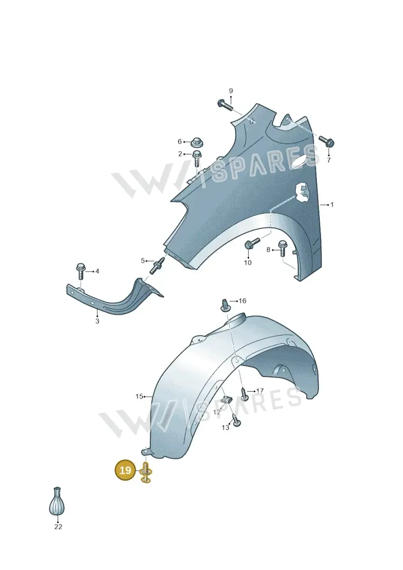 2E1857784 — Volkswagen Up! 1.0 BlueMotion (2016-2023) diagram 723821000, position 19