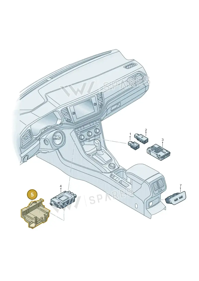 2G0035643A — Volkswagen T-Cross (2018-2025) diagram 837035780, position 5