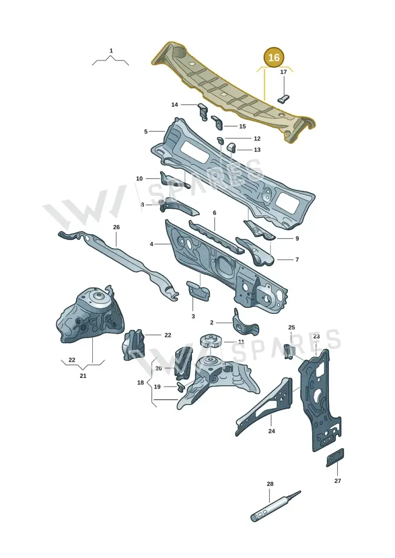 2G0802483 — Volkswagen Nivus (2020-) diagram 67b805050, position 16