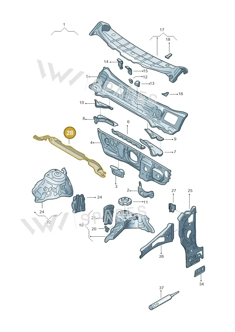 2G0806239E — Volkswagen T-Cross 1,0 (2019-) diagram 581805500, position 28