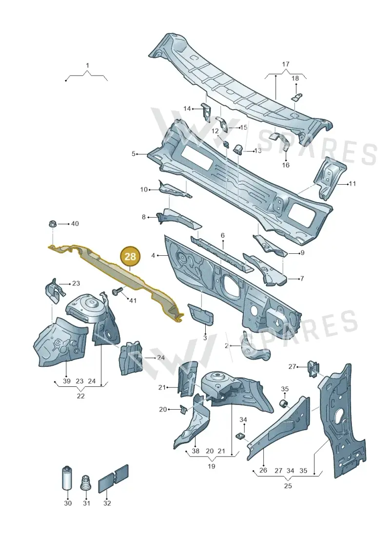2G0806239E — Volkswagen Polo 1.0 BlueMotion (2017-2024) diagram 835805500, position 28