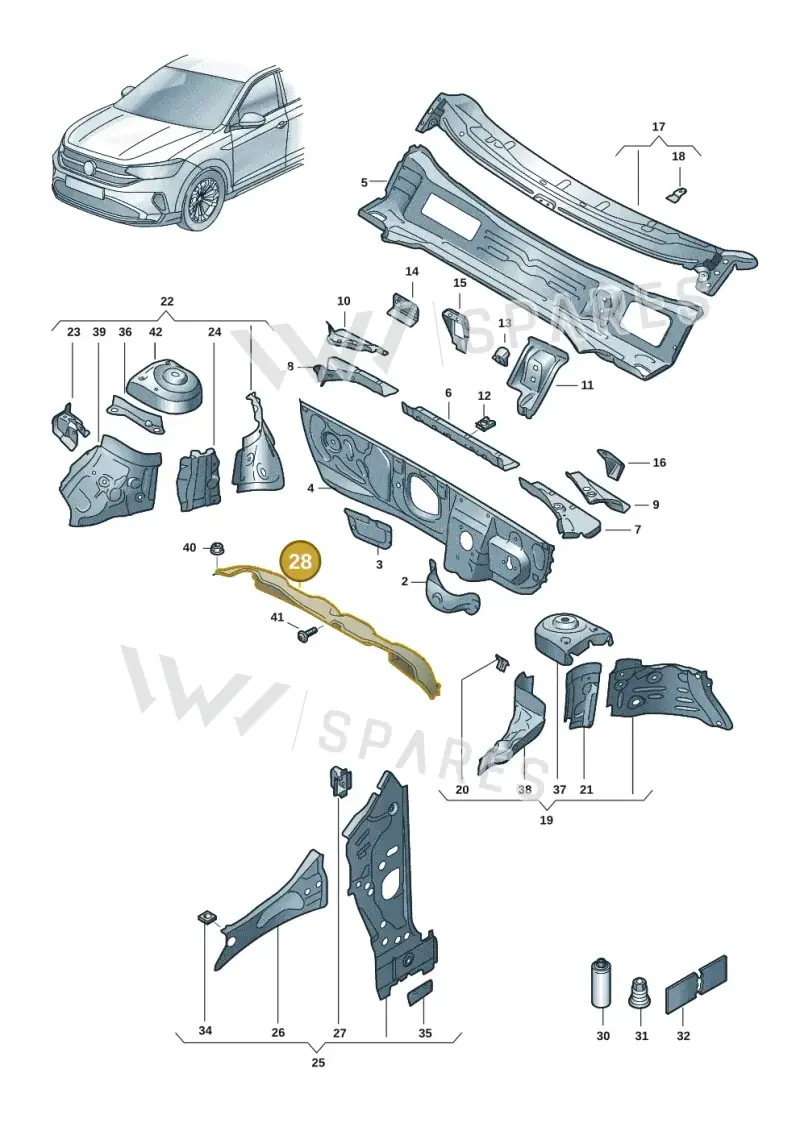 2G0806239E — Volkswagen Taigo (2021-2024) diagram 2f0805200, position 28