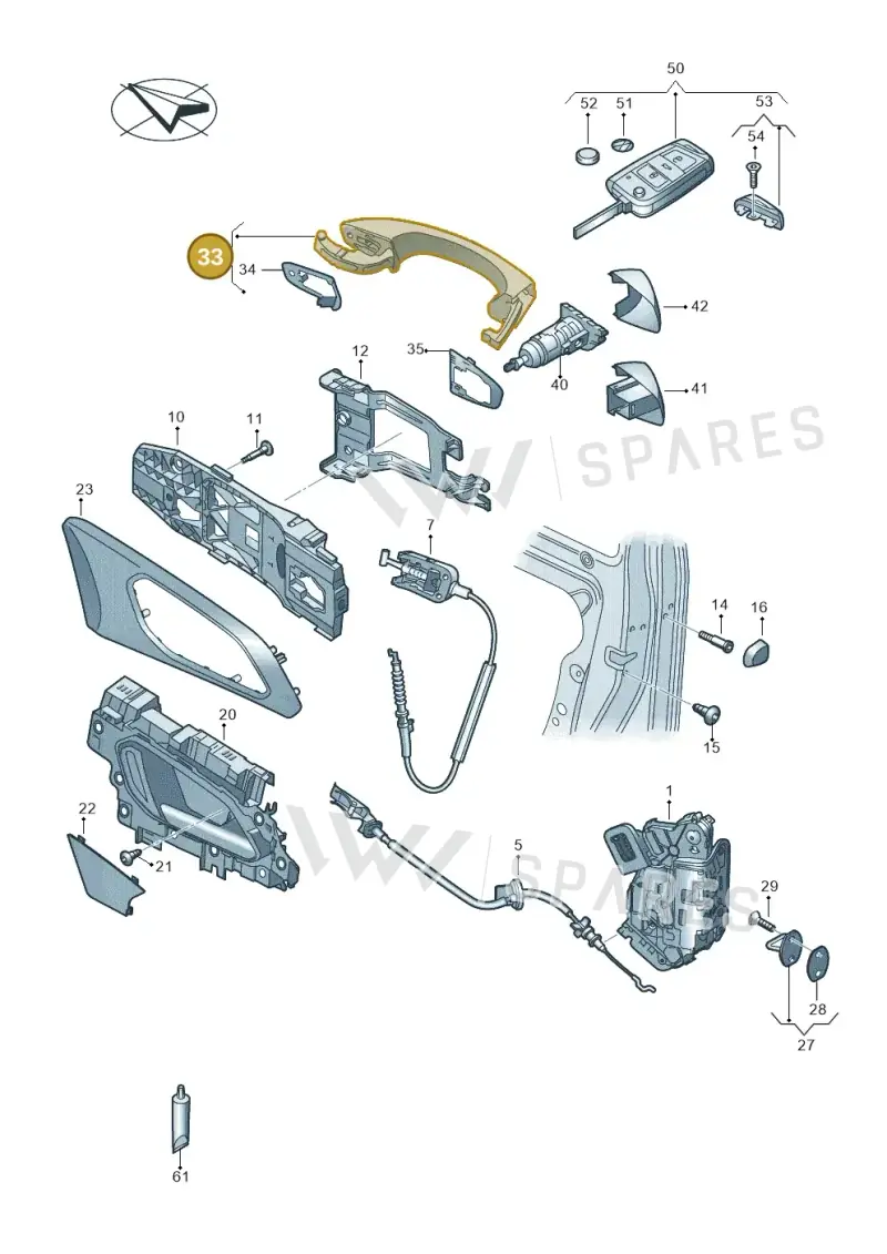2G0837205GGRU — Volkswagen T-Cross 1,0 (2018-2024) diagram 587837000, position 33
