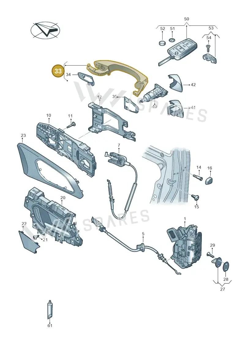 2G0837206GGRU — Volkswagen T-Cross 1,0 (2018-2024) diagram 587837000, position 33