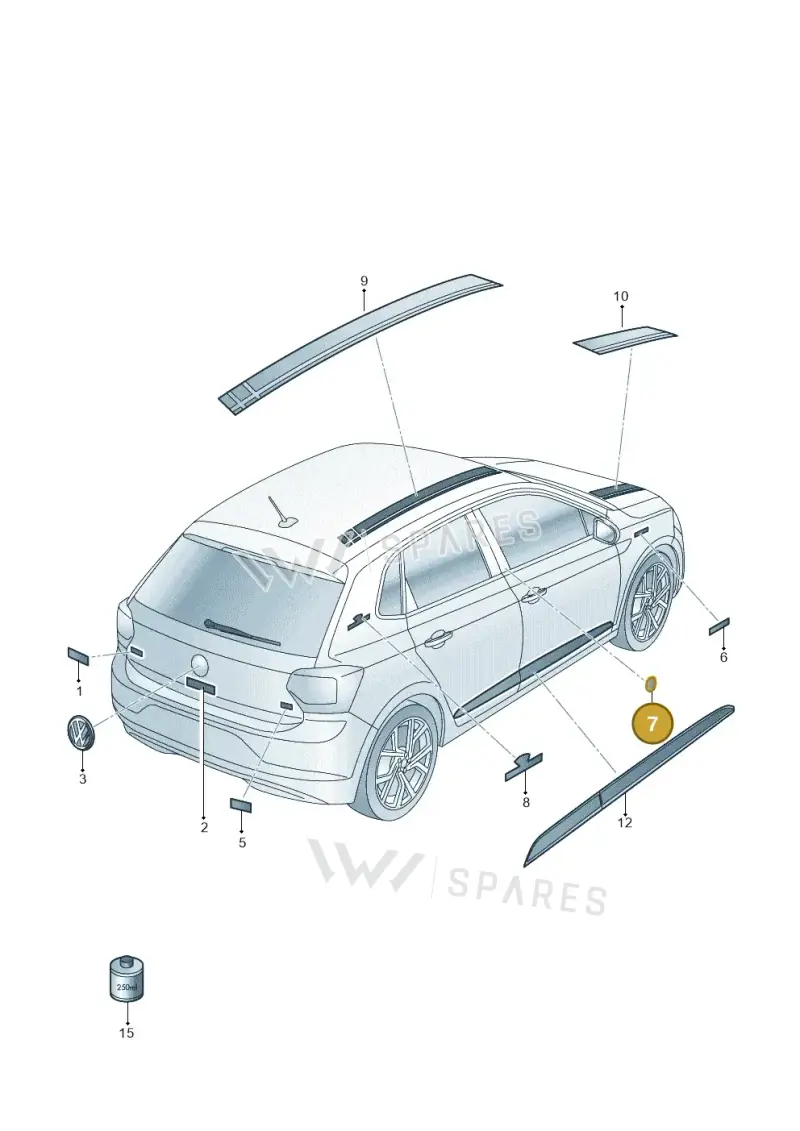 2G0853679CDPJ — Volkswagen Polo 1.0 BlueMotion (2017-2024) diagram 837853500, position 7