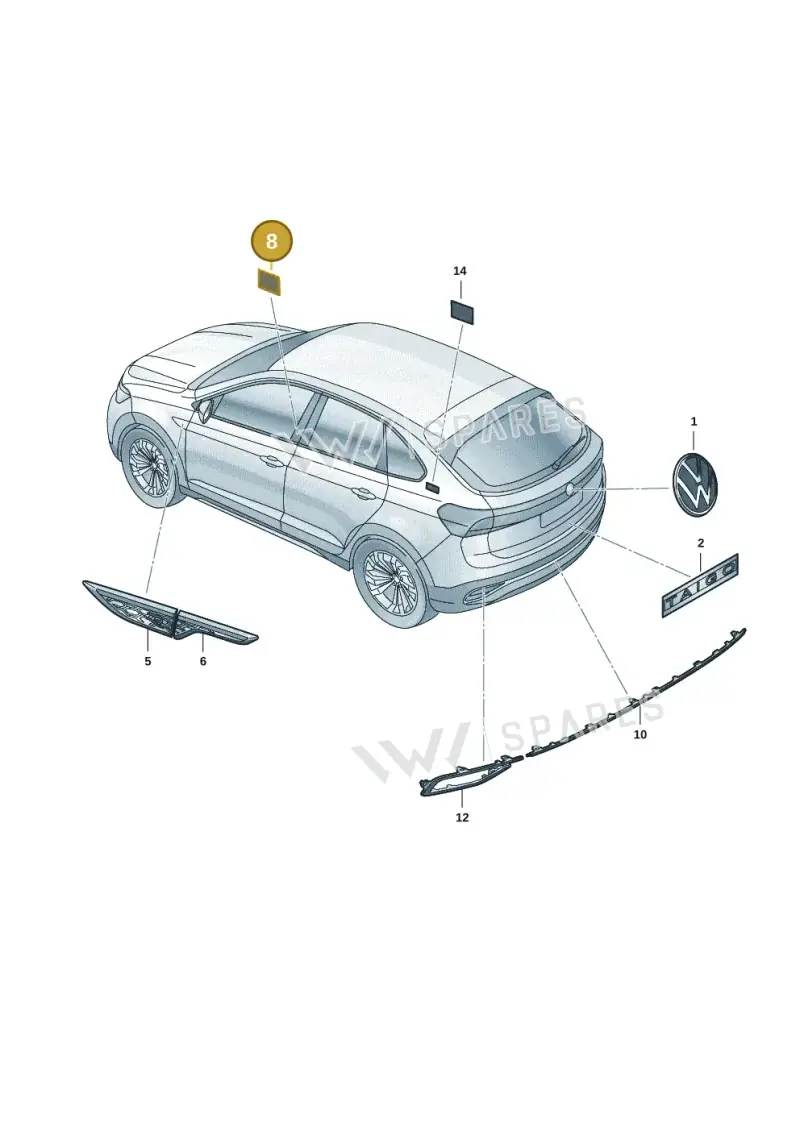 2G0853679CDPJ — Volkswagen Taigo (2021-2024) diagram 2f0853350, position 8
