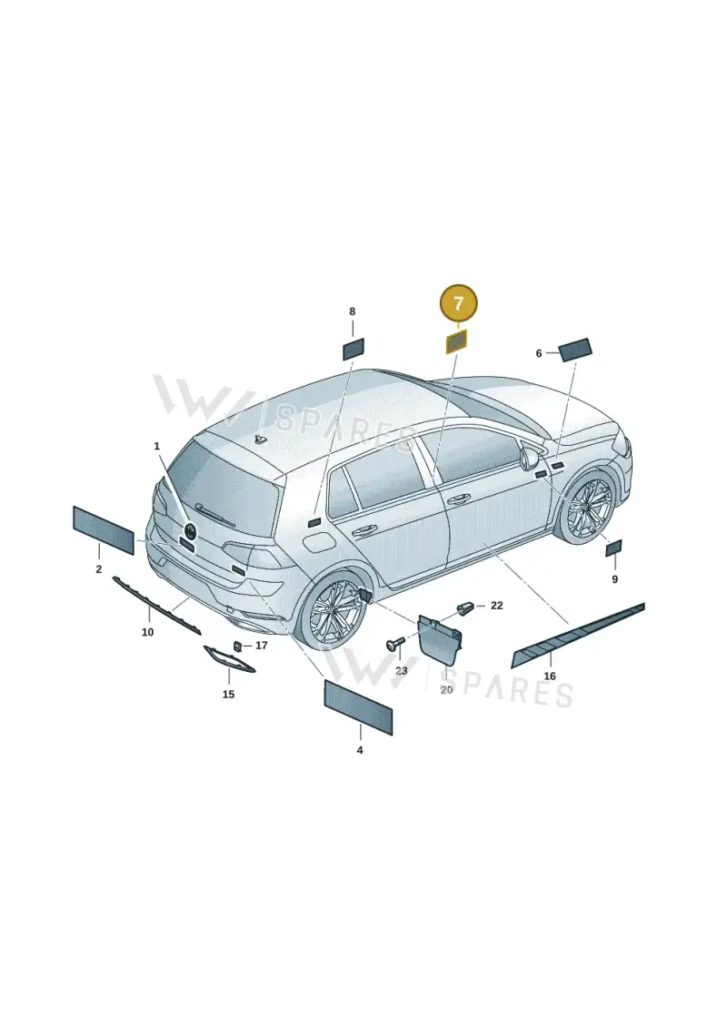 2G0853688DDPJ — Volkswagen Golf 2.0 BlueMotion (2019-2024) diagram 5h0853080, position 7