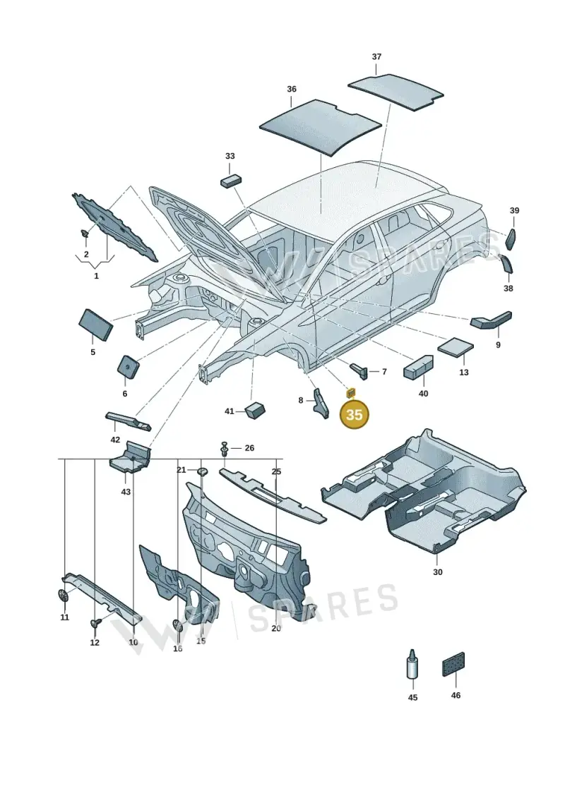 2G0864701 — Volkswagen Taigo (2021-2024) diagram 2f0863200, position 35