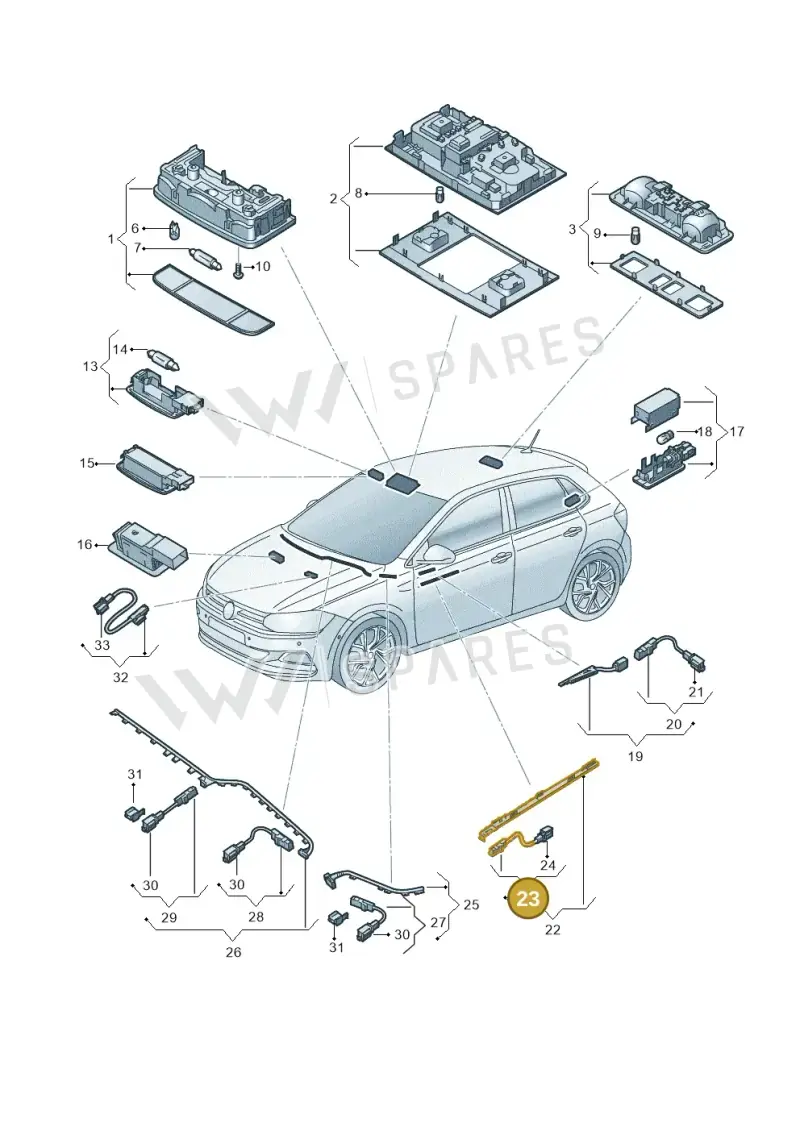 2G0927103 — Volkswagen Polo (2017-2025) diagram 837947000, position 23