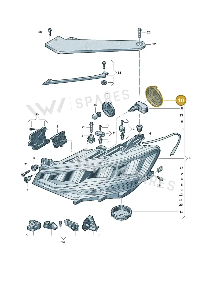 2G0941607 — Volkswagen Passat saloon (2014-2024) diagram 793941012, position 10