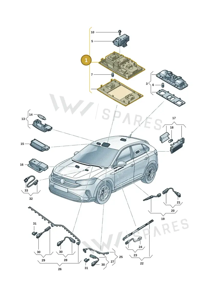2G0947105GPZL — Volkswagen Taigo (2021-2025) diagram 2f0947000, position 1