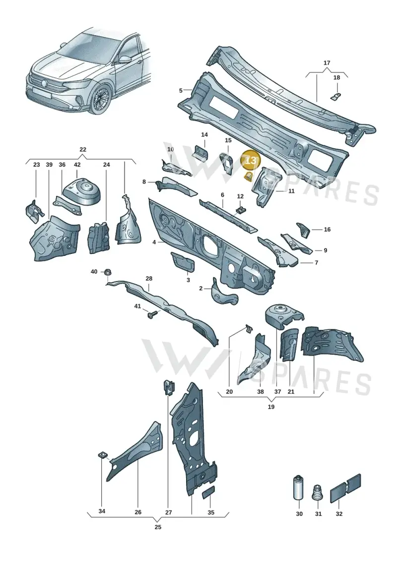 2G1805327 — Volkswagen Taigo (2021-2024) diagram 2f0805200, position 13