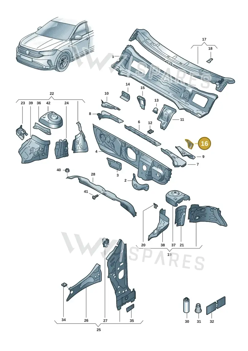 2G1805889 — Volkswagen Taigo (2021-2024) diagram 2f0805200, position 16