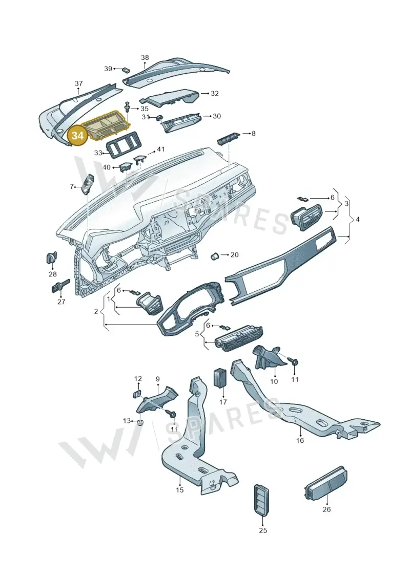 2G1819063A — Volkswagen Taigo (2021-2024) diagram 837819300, position 34