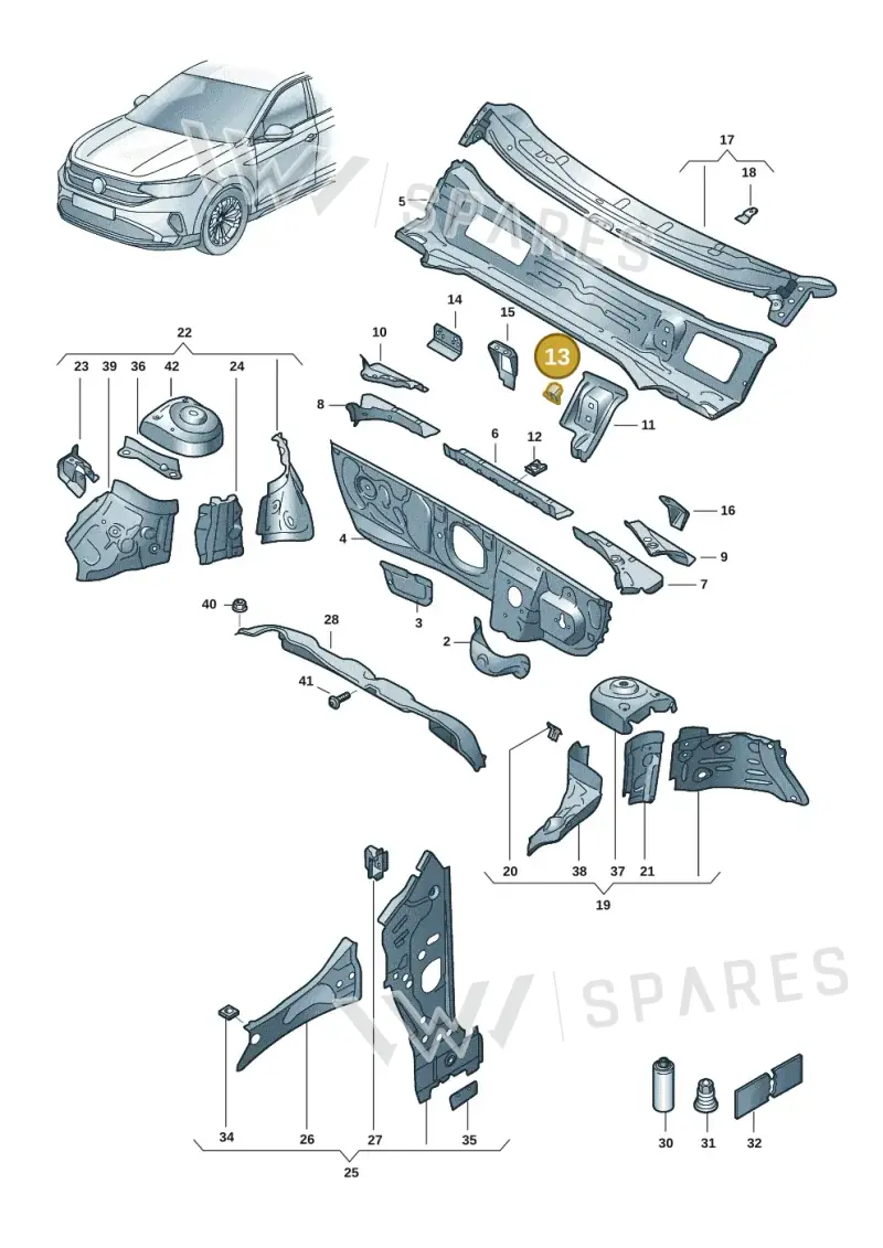 2G2805327 — Volkswagen Taigo (2021-2024) diagram 2f0805200, position 13