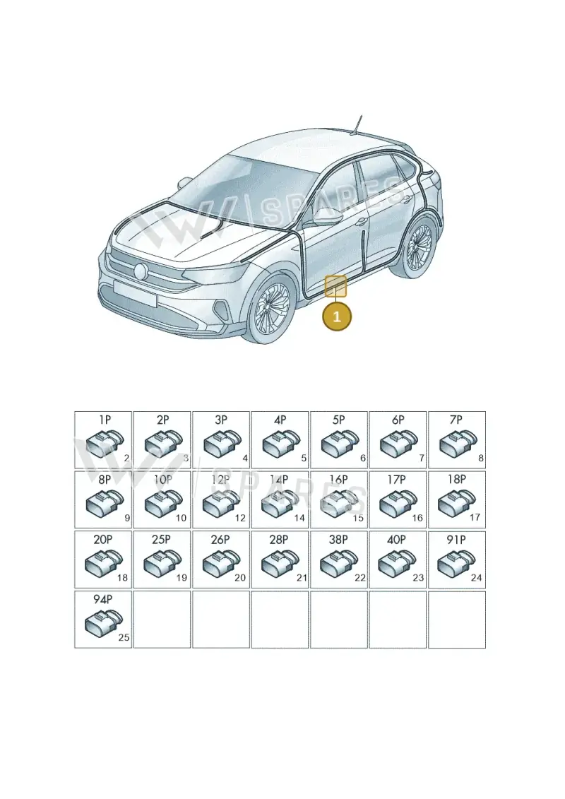 2G2971001 — Volkswagen Taigo (2021-2025) diagram 2f0971081, position 1