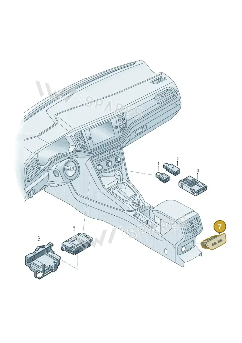 2G6035954 — Volkswagen T-Cross 1,0 (2018-2024) diagram 837035780, position 7