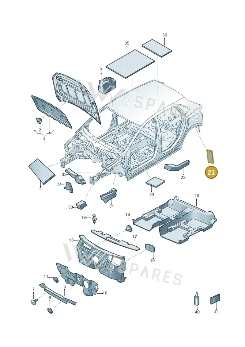 2G6863813 — Volkswagen Polo 1.0 BlueMotion (2017-2024) diagram 837863200, position 21