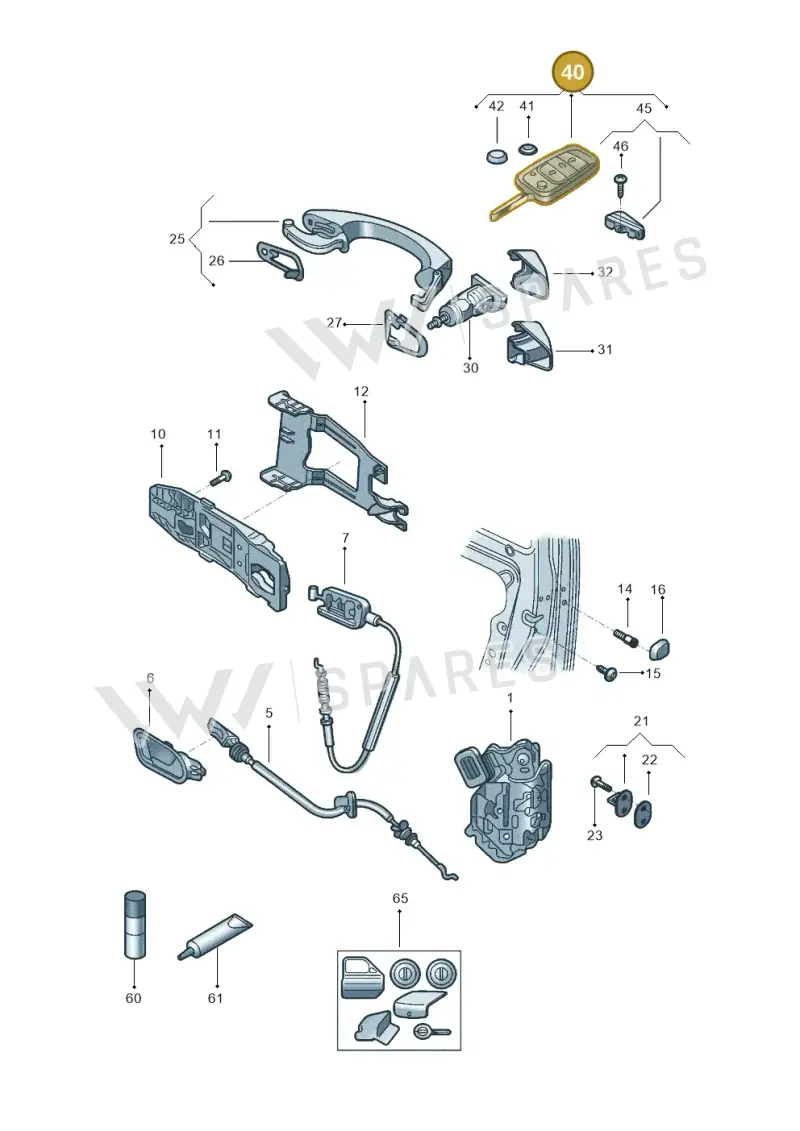 2G6959752AFAIF — Volkswagen T-Cross 1,0 (2019-) diagram 581837000, position 40