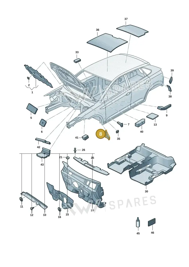 2G7864237A — Volkswagen Taigo (2021-2024) diagram 2f0863200, position 8