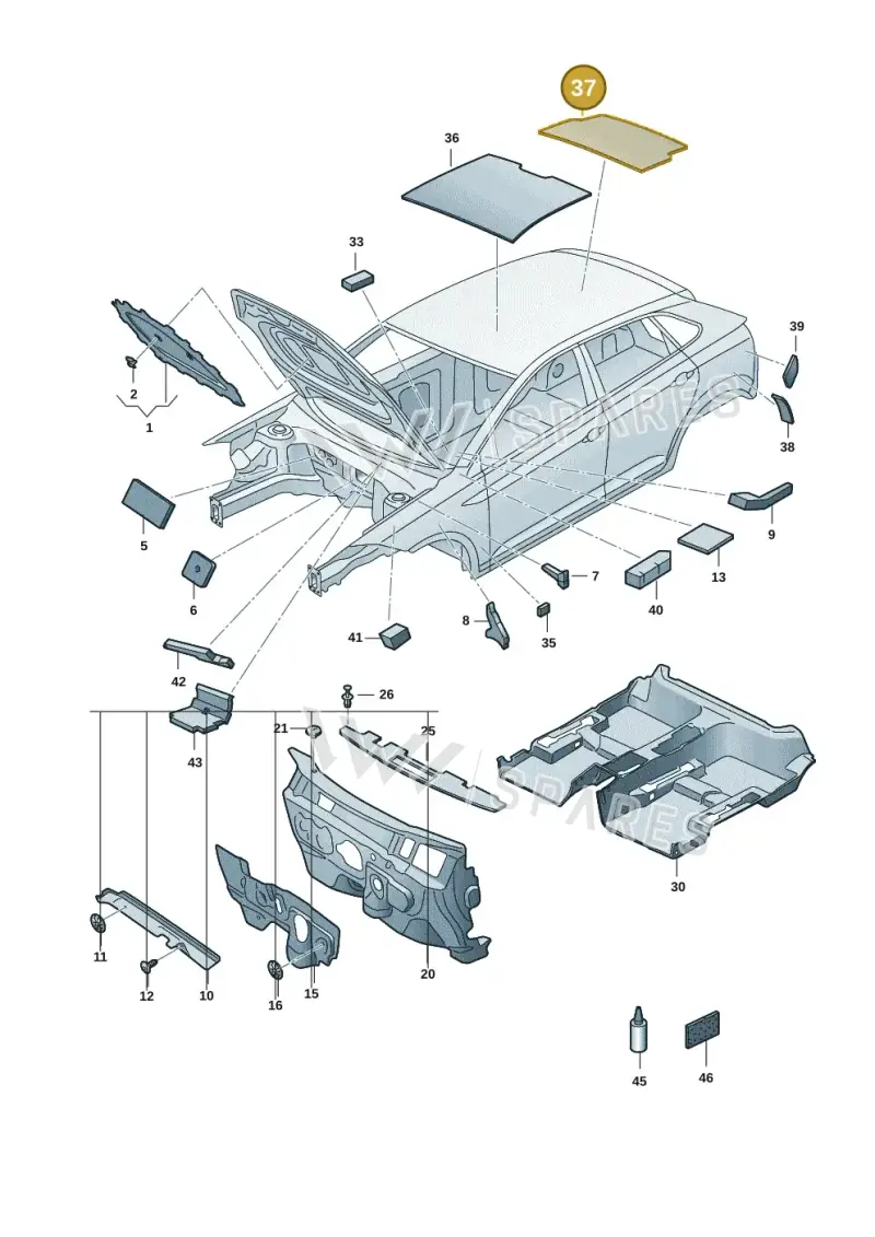2G7867811 — Volkswagen Taigo (2021-2024) diagram 2f0863200, position 37