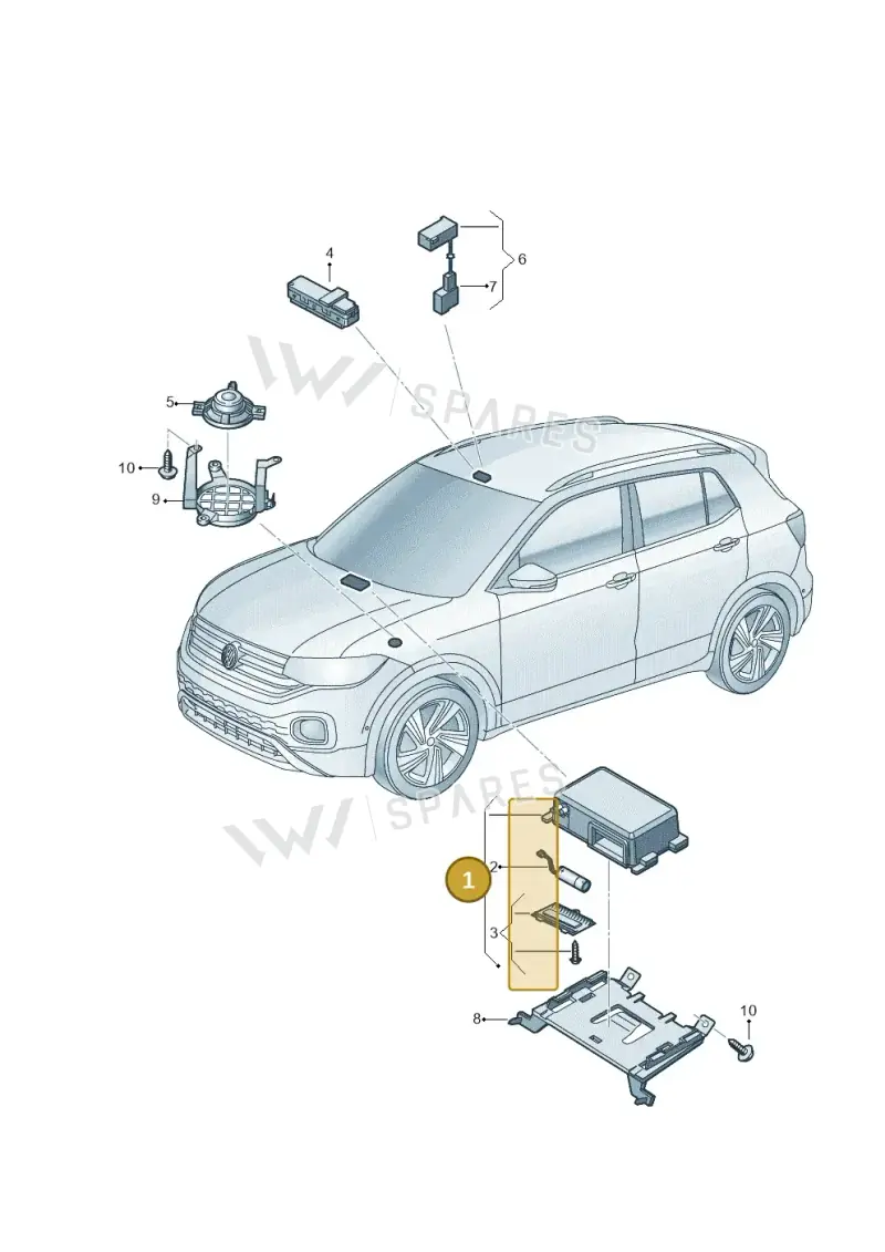 2GA035283 — Volkswagen T-Cross 1,0 (2018-2024) diagram 587035060, position 1