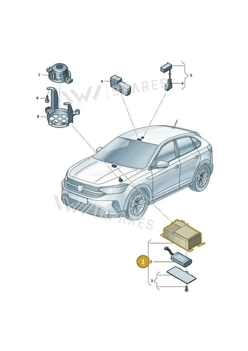 2GA035284A — Volkswagen Taigo (2021-2024) diagram 2f0035600, position 1