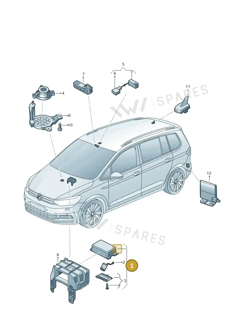 2GA035284A — Volkswagen Touran 2,0 BlueMotion (2015-2024) diagram 869035600, position 1