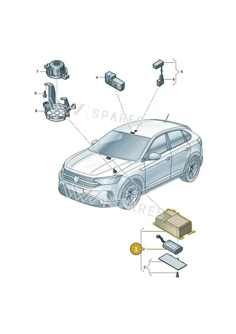 2GA035284B — Volkswagen Taigo (2021-2024) diagram 2f0035600, position 1