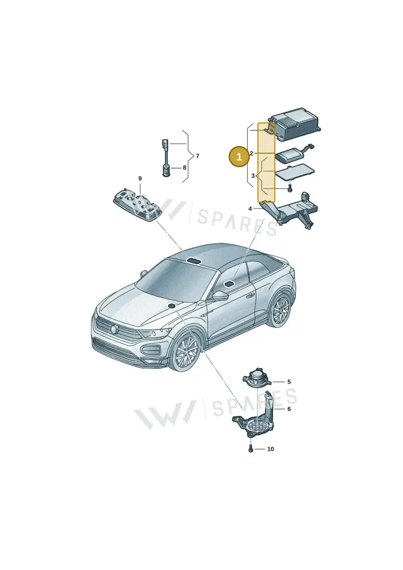 2GA035284B — Volkswagen T-Roc convertible 1.5 (2019-2024) diagram 2gk035060, position 1