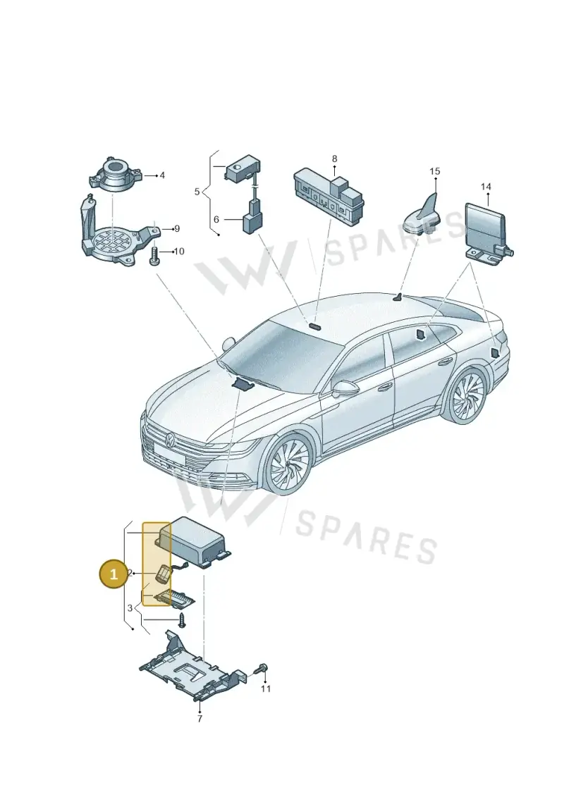 2GA035284B — Volkswagen Arteon (2017-2023) diagram 828035600, position 1