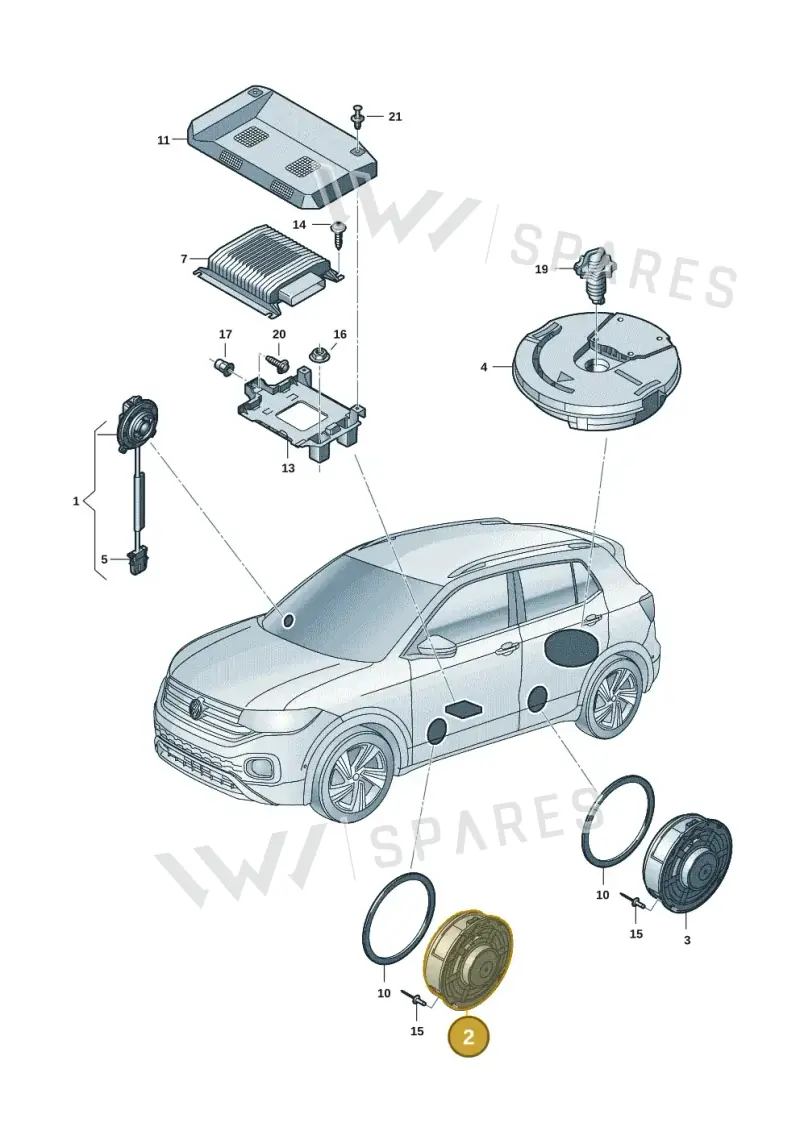 2GA035710 — Volkswagen T-Cross (2018-2025) diagram 587035037, position 2