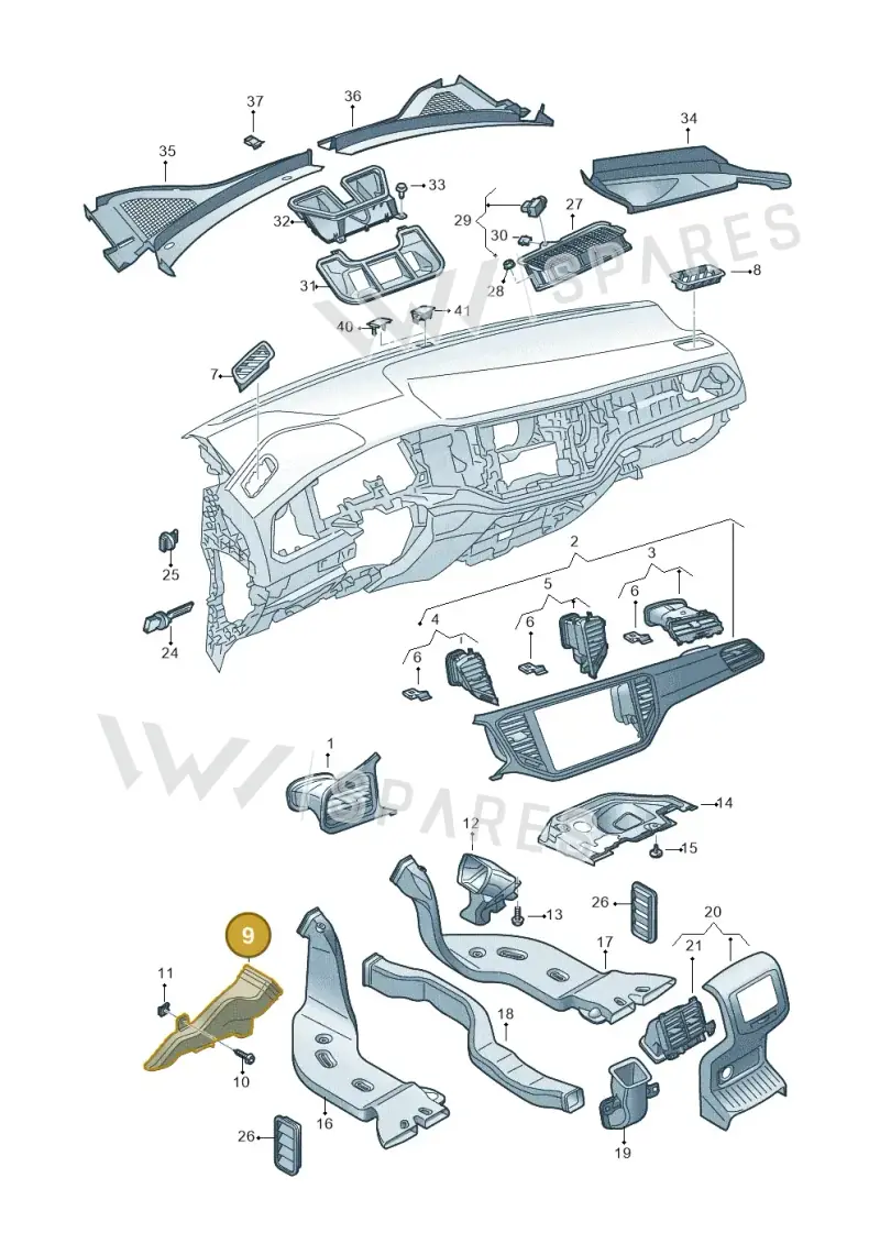 2GA819151 — Volkswagen T-Roc convertible 1.5 (2019-2024) diagram 813819300, position 9