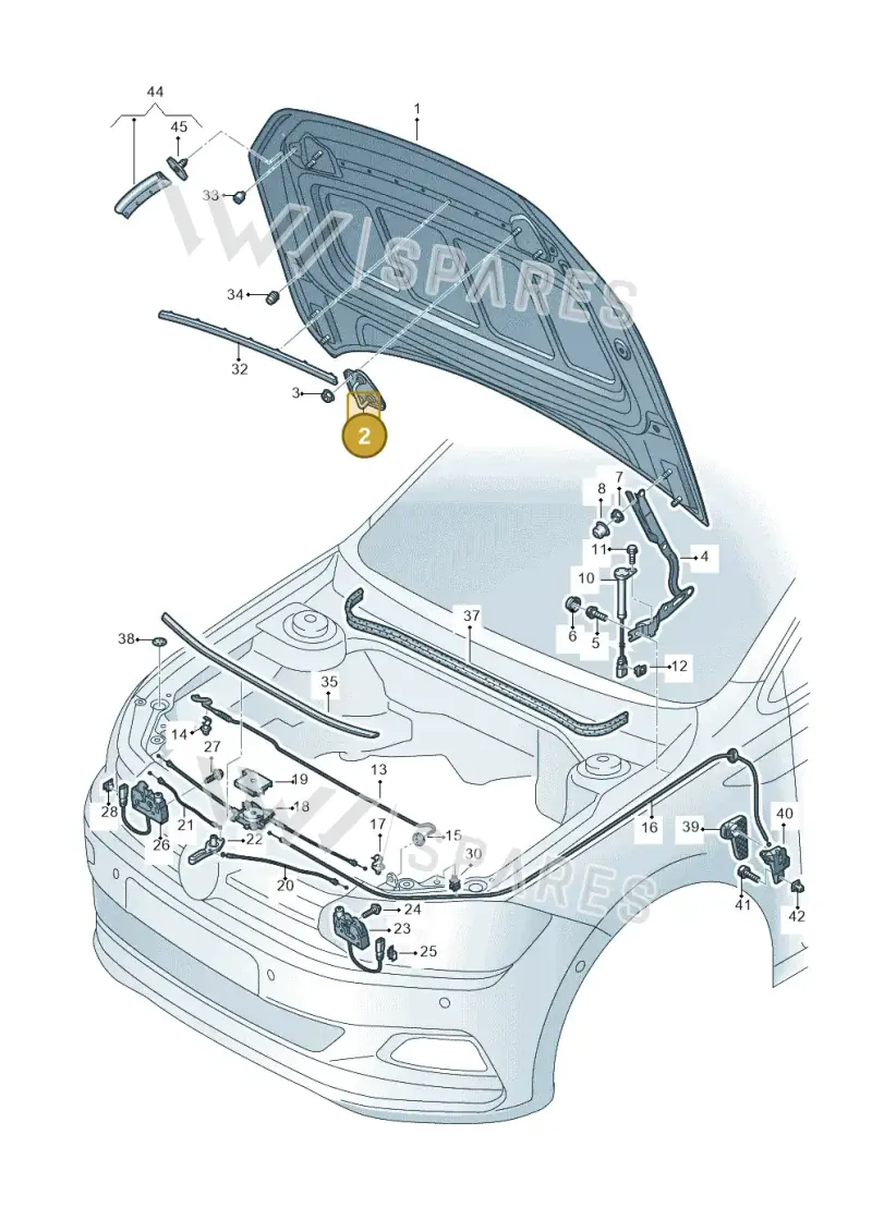 2GA823186 — Volkswagen Polo 1.0 BlueMotion (2017-2024) diagram 837823000, position 2