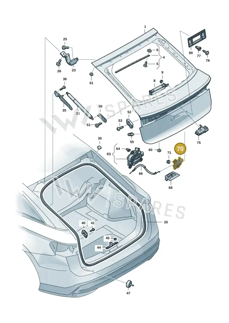 2GA827506A — Volkswagen ID.7 Limousine Pro (2023-) diagram 14b827000, position 70