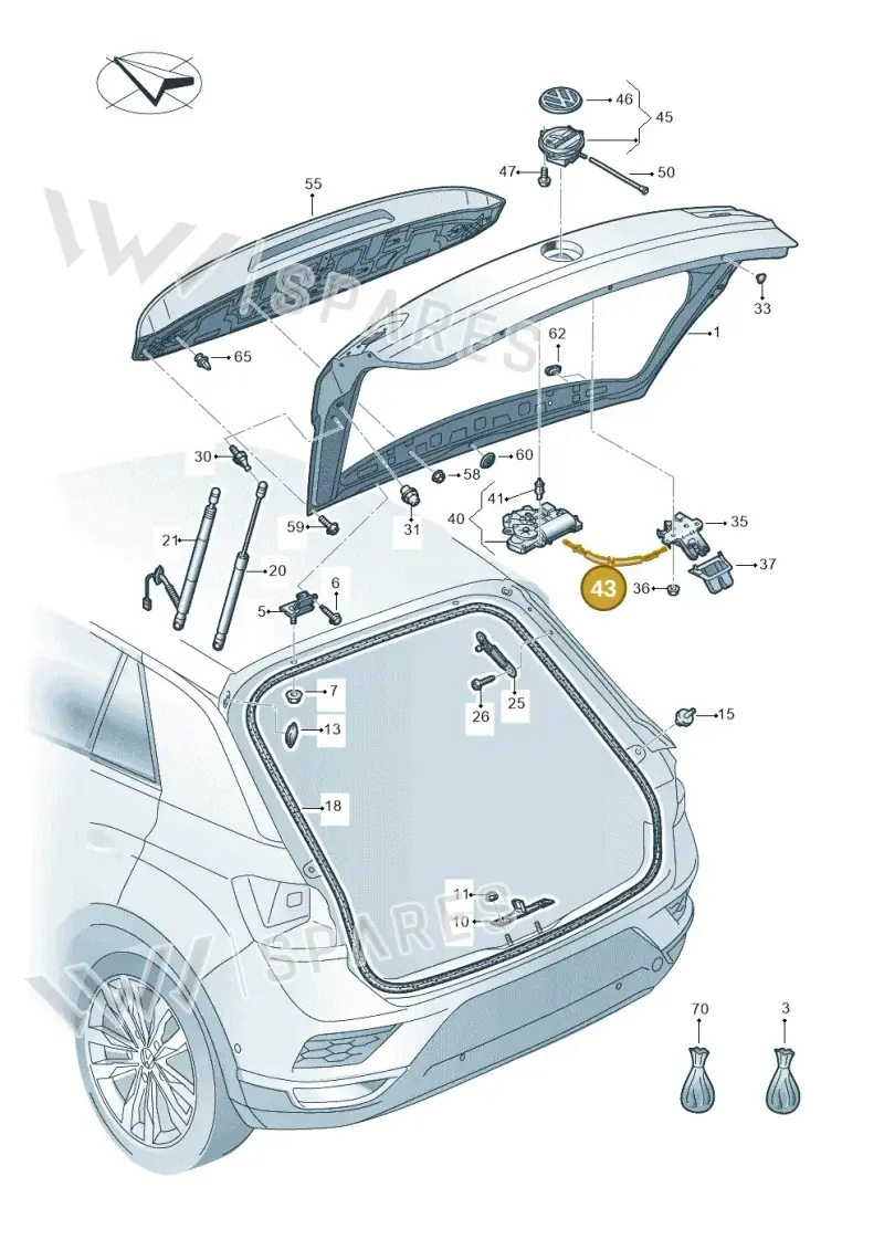 2GA827535A — Volkswagen T-Roc BlueMotion (2017-2024) diagram 813827000, position 43