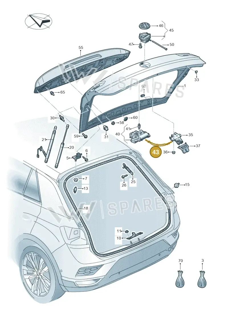 2GA827535 — Volkswagen T-Roc BlueMotion (2017-2024) diagram 813827000, position 43