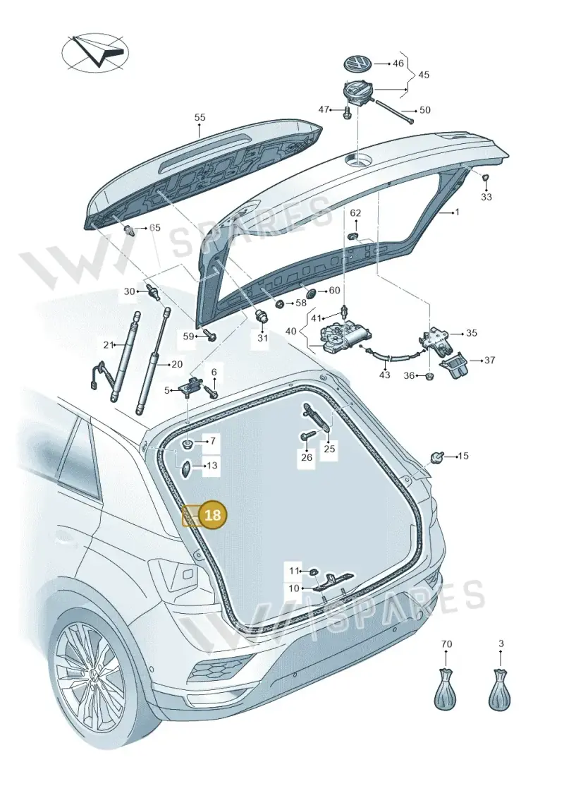 2GA827705C9B9 — Volkswagen T-Roc (2017-2025) diagram 813827000, position 18