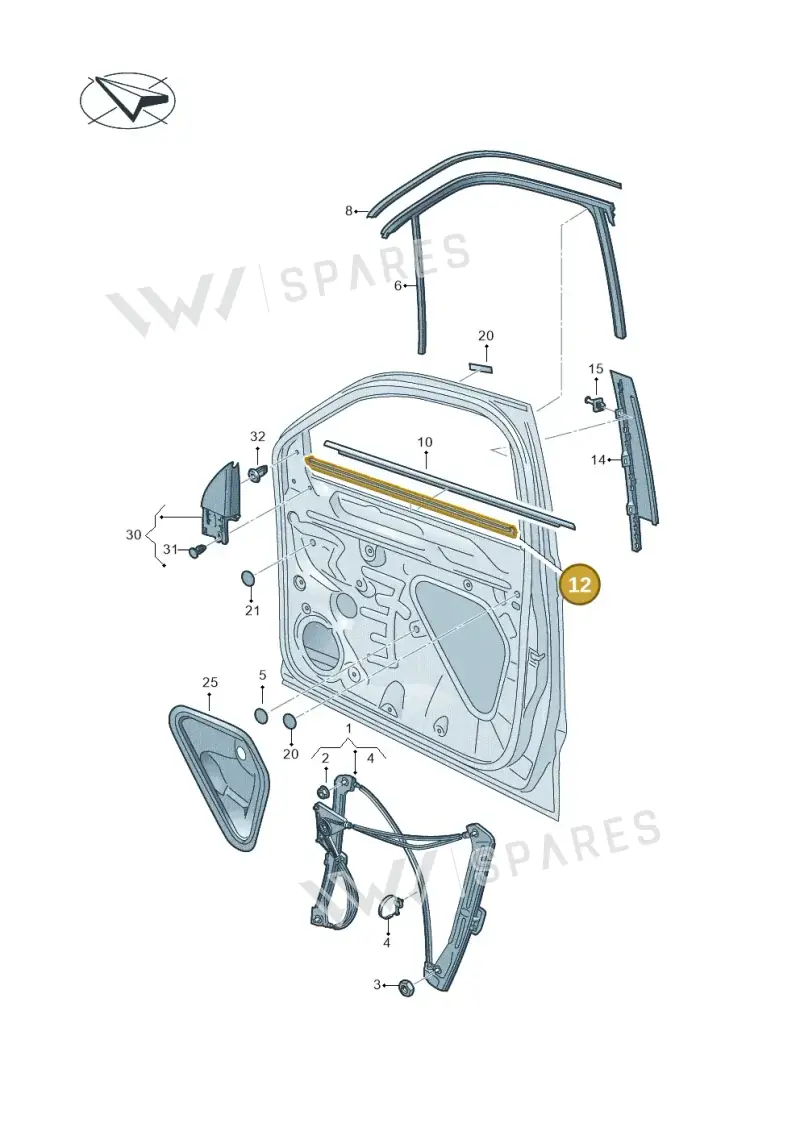 2GA837480B5AP — Volkswagen T-Roc BlueMotion (2017-2024) diagram 813837060, position 12