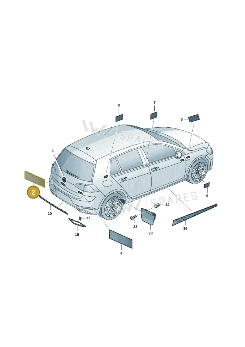 2GA853675G2ZZ — Volkswagen Golf 2.0 BlueMotion (2019-2024) diagram 5h0853080, position 2