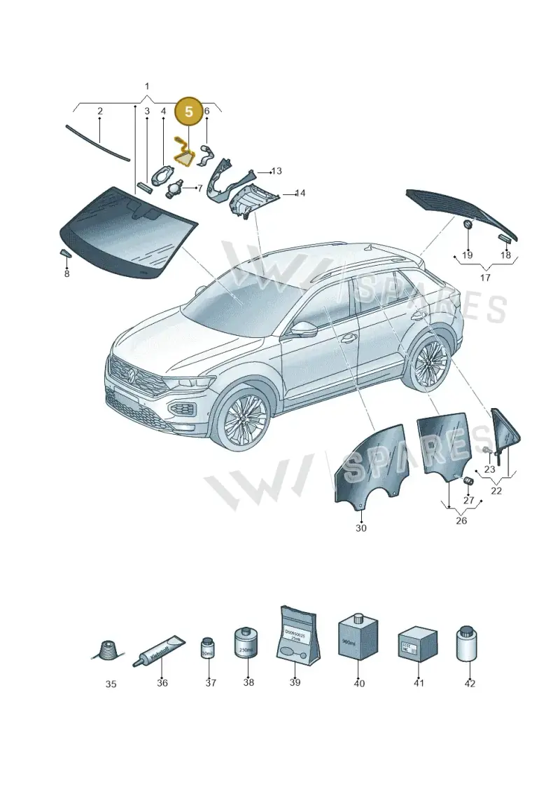 2GA862505A — Volkswagen T-Roc (2017-2025) diagram 813845000, position 5