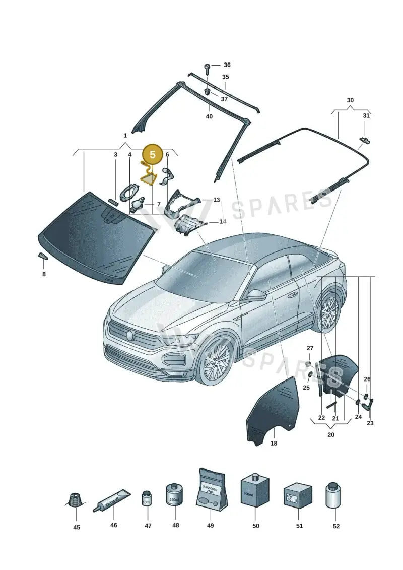2GA862505A — Volkswagen T-Roc Cabriolet (2019-2025) diagram 2gk845000, position 5