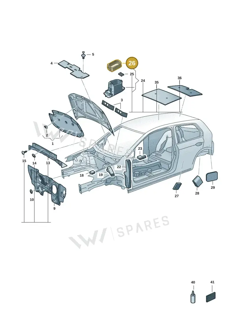 2GA864220 — Volkswagen Golf 2.0 BlueMotion (2019-2024) diagram 5h0863200, position 26