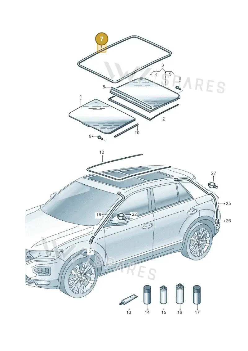 2GA877459 — Volkswagen T-Roc BlueMotion (2017-2024) diagram 813877000, position 7