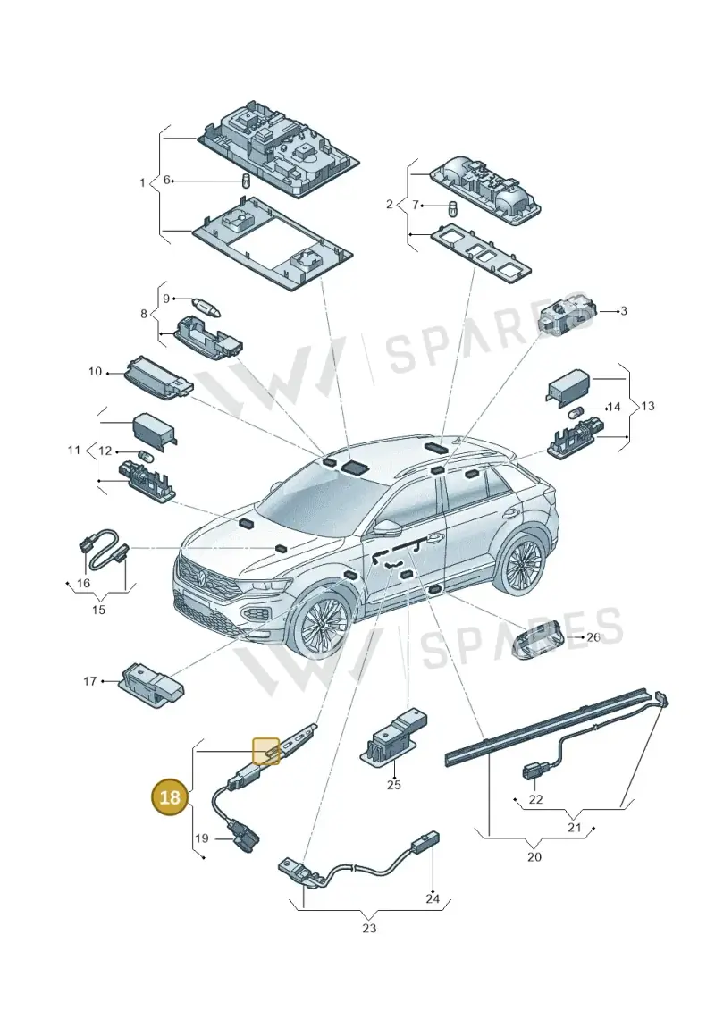 2GA919416 — Volkswagen T-Roc BlueMotion (2017-2024) diagram 813947000, position 18
