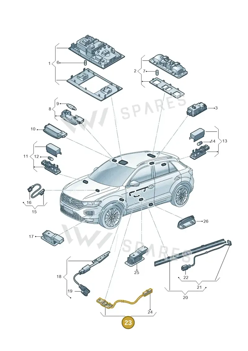 2GA947201 — Volkswagen T-Roc BlueMotion (2017-2024) diagram 813947000, position 23
