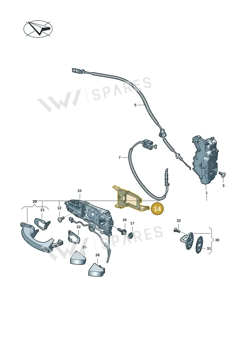 2GC837161A — Volkswagen T-Roc Cabriolet (2019-2025) diagram 2gk837000, position 14